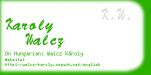 karoly walcz business card
